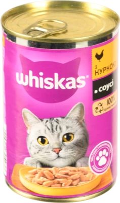 Корм Whiskas для дорослих котів з куркою в соусі 400г