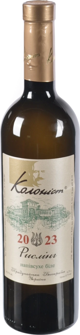 Вино Колоніст 0.75л Рислінг біле напівсухе
