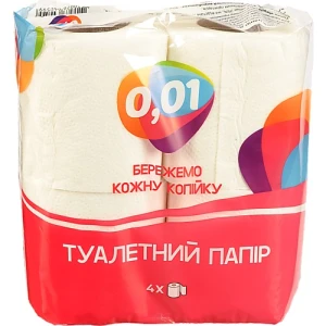 Туалетний папір 0.01 2х сл 4шт