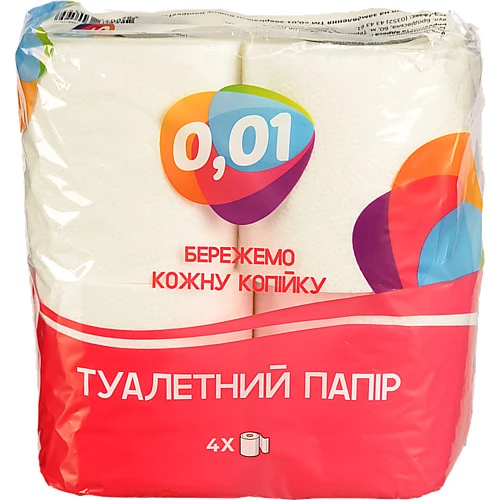 Туалетний папір 0.01 2х сл 4шт