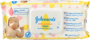 Серветки дитячі вологі Extra sensitive Johnson's 56шт