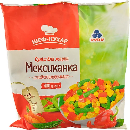 Суміш овочева заморожена для смаження Мексиканка Шеф-кухар Рудь м/у 400г