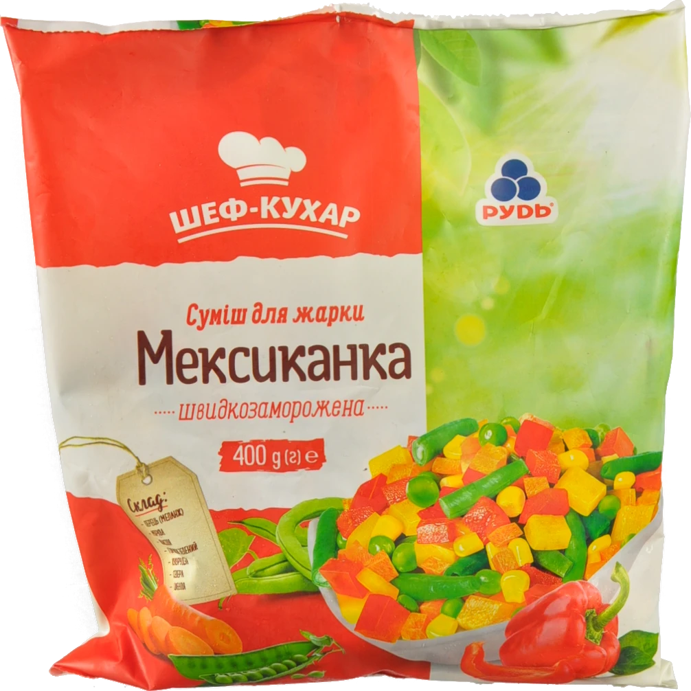 Суміш овочева заморожена для смаження Мексиканка Шеф-кухар Рудь м/у 400г