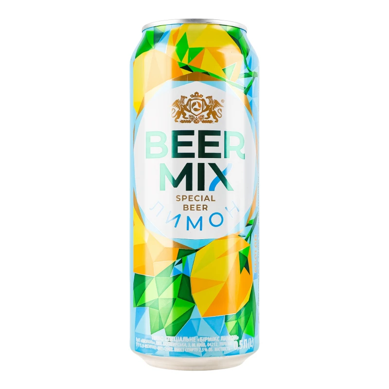 Пиво BeerMix Лимон 0.5л пастеризоване
