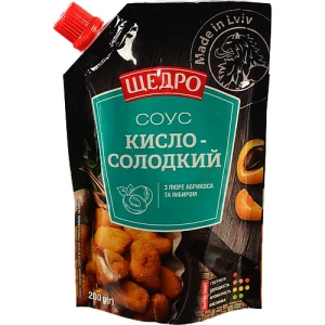 Соус з пюре абрикоса та імбиром Кисло-солодкий Щедро д/п 200г