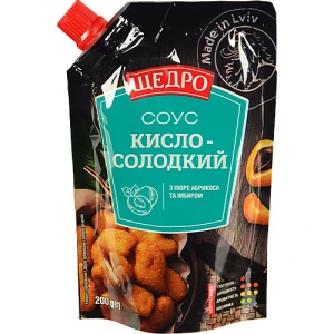 Соус з пюре абрикоса та імбиром Кисло-солодкий Щедро д/п 200г