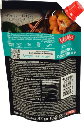 Соус з пюре абрикоса та імбиром Кисло-солодкий Щедро д/п 200г