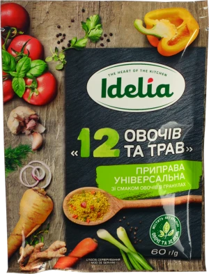 Приправа Idelia 60г 12 овочів та трав гранули