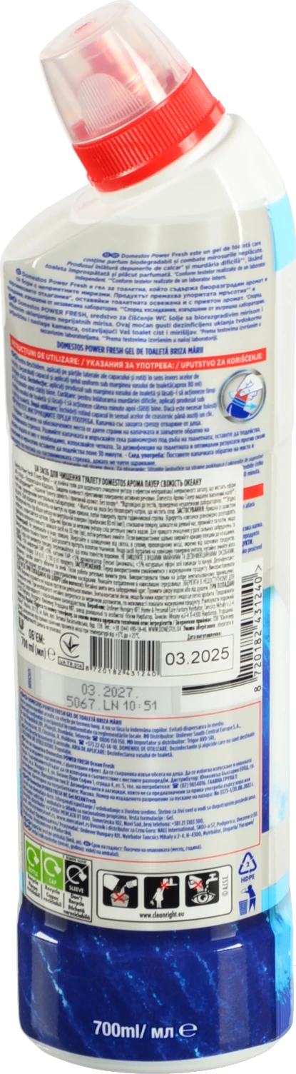 Засіб для чищення унітазу Domestos Power Fresh Ocean Fresh 700мл