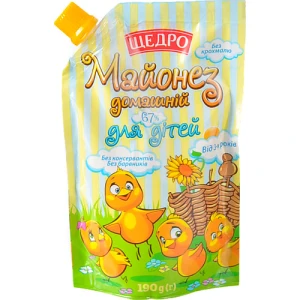 Майонез 67% для дітей від 3років Домашній Щедро 190г