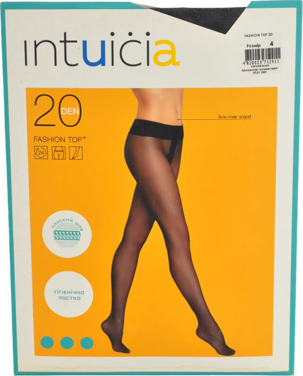 Колготки жіночі Intuicia Fashion Top 20den 4 чорний