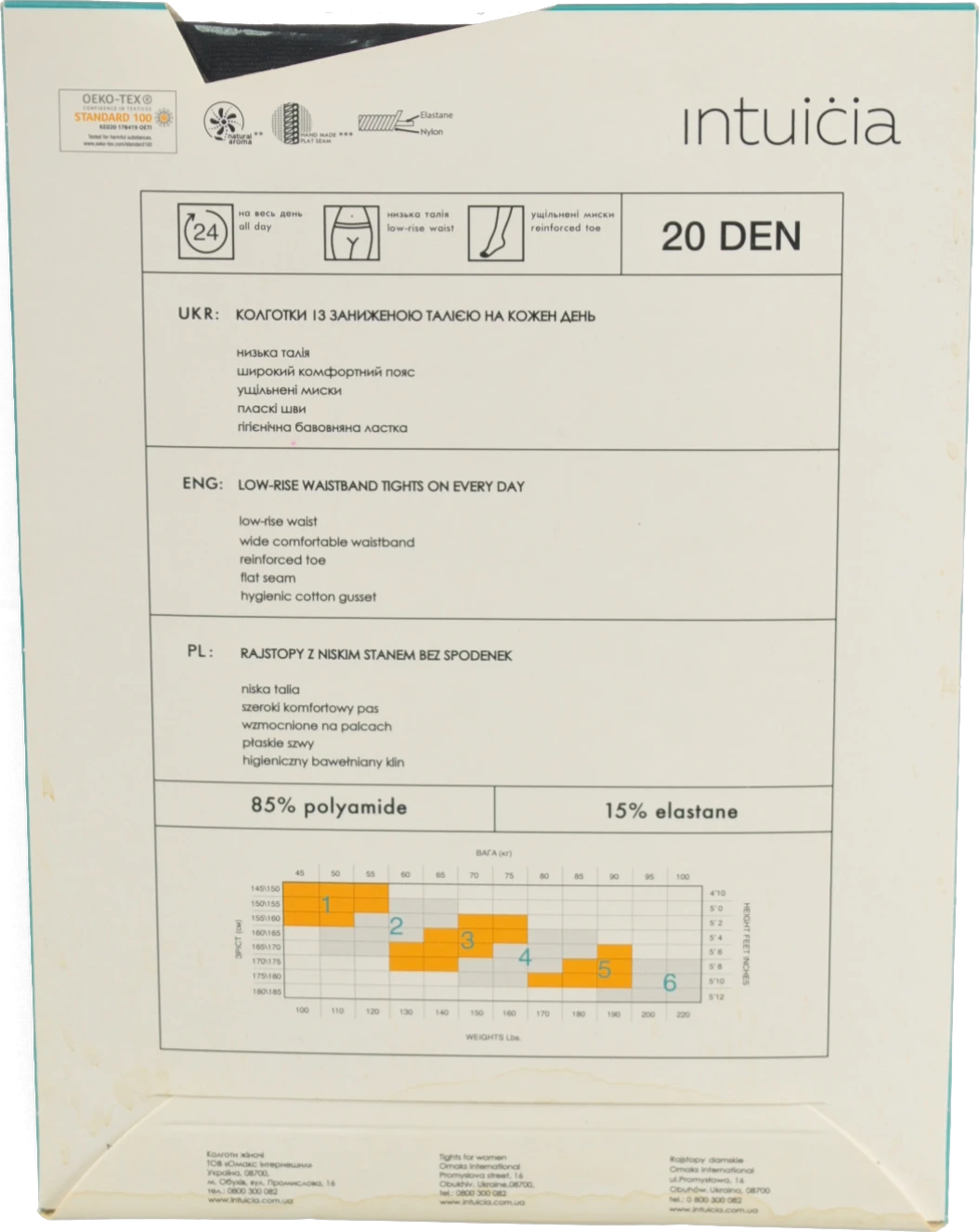 Колготки жіночі Intuicia Fashion Top 20den 4 чорний