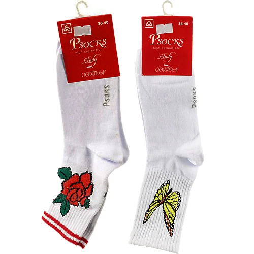 Шкарпетки Psocks жіночі спортивні з усмішкою р.36-40