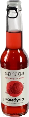 Напій безалкогольний слабогазований Полуниця та м'ята Комбуча Spraga с/пл 250мл