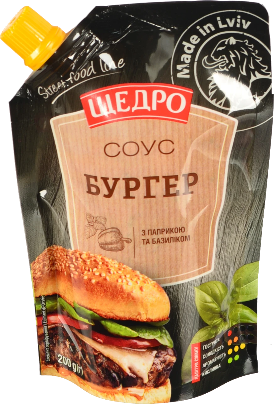 Соус з паприкою та базиліком Бургер Щедро д/п 200г