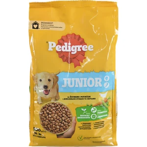 Корм сухий повнораціонний для цуценят З домашньою птицею та овочами Junior Pedigree 500г