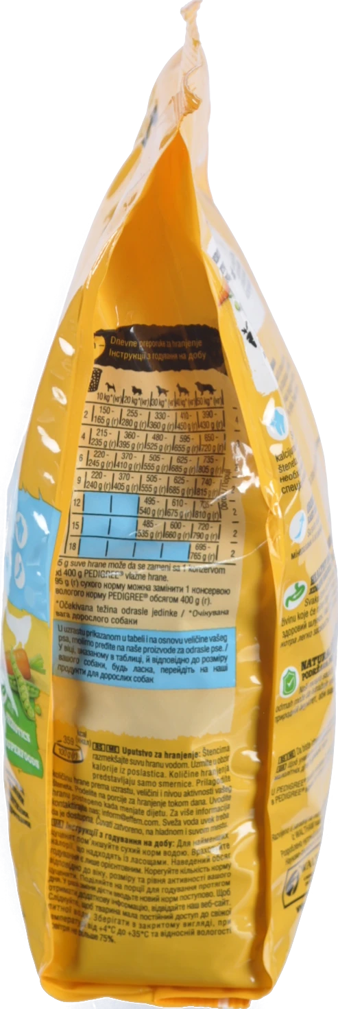 Корм сухий повнораціонний для цуценят З домашньою птицею та овочами Junior Pedigree 500г