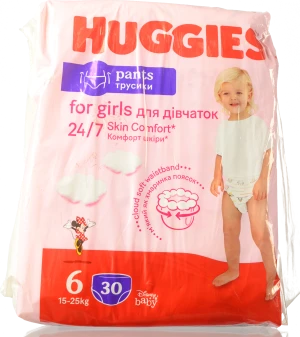 Трусики-підгузники Huggies 6 розмір 30шт Дівчатка