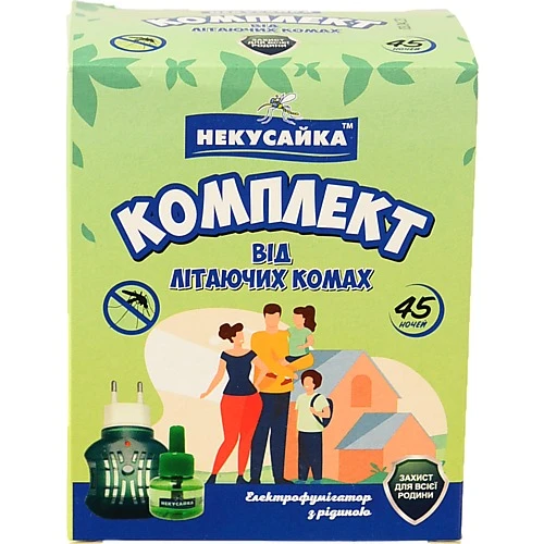 Комплект Некусайка: Електрофумігатор з рідиною (45 ночей)