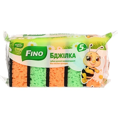 Губки кухонні Бджілка Fino великопористі 5шт
