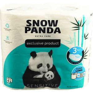 Папір туалетний 3-х шаровий Sensitive Extra Care Snow Panda 4шт