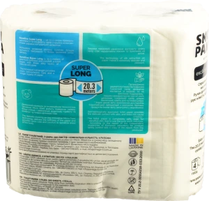 Папір туалетний 3-х шаровий Sensitive Extra Care Snow Panda 4шт