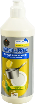 Засіб для миття посуду Wash&Free 500г Лимон та М'ята