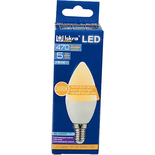 Лампа Іскра C37 5Вт Е14 3000K