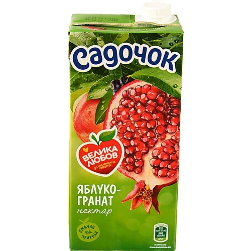 Нектар освітлений пастеризований Яблуко-гранат Садочок 0,95л