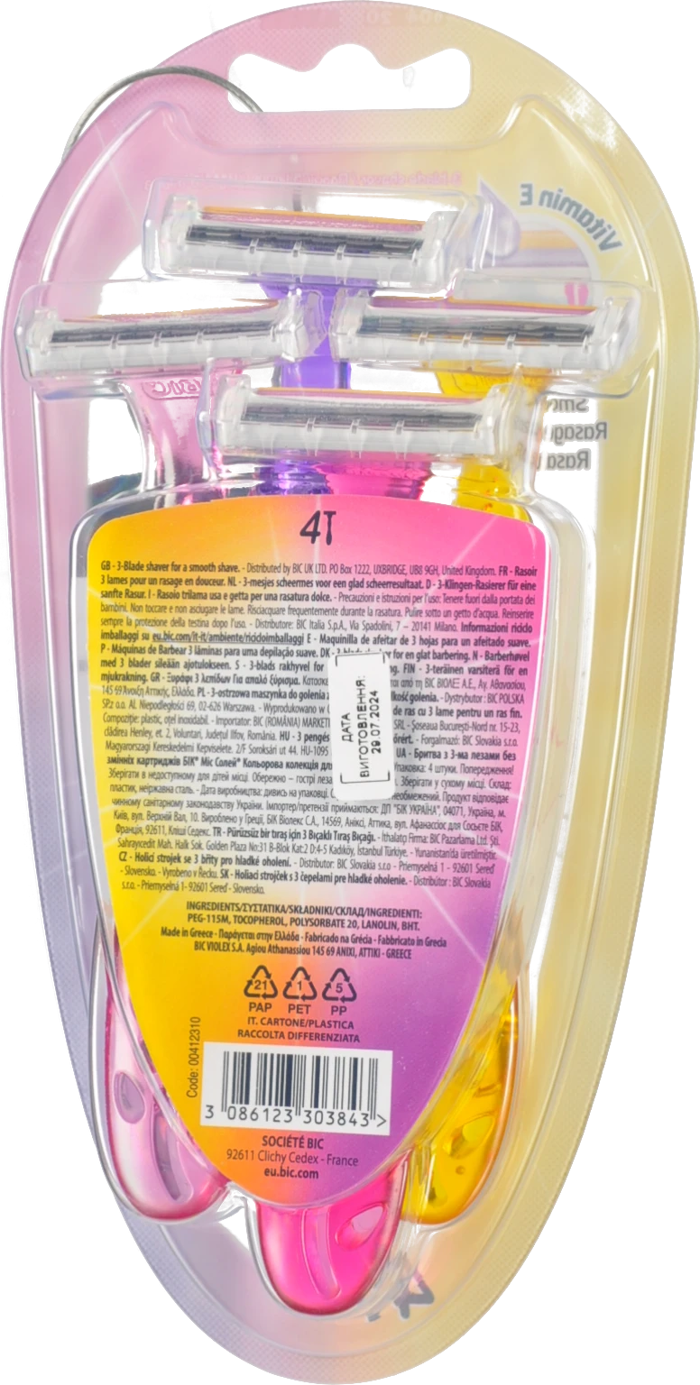 Бритва з 3 лезами Miss Soleil BIC 4шт