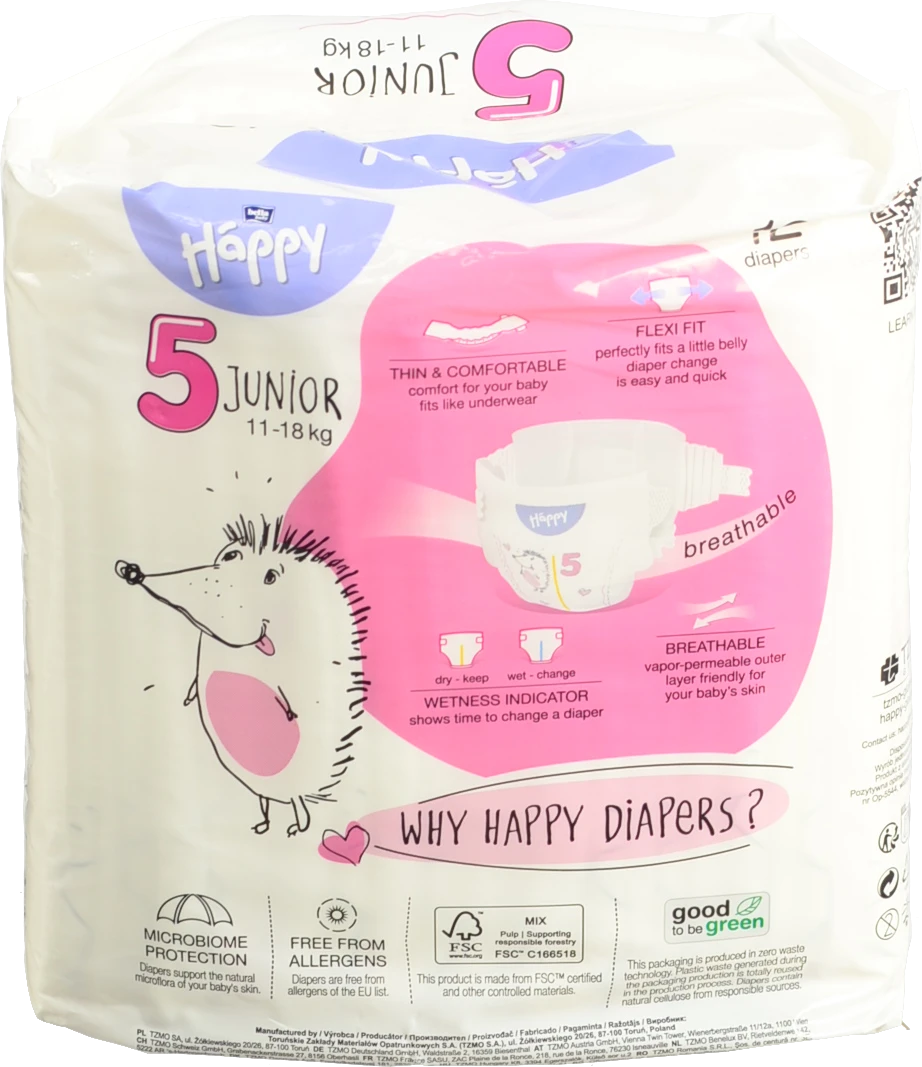 Підгузники Bella Baby Happy Soft & Delicate Junior 11-18кг 12шт