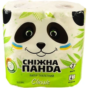 Туалетний папір Сніжна Панда 4 шт Класик