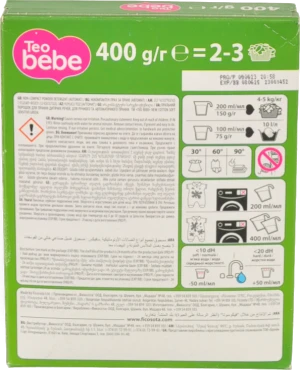 Засіб мийний порошкоподібний для прання дитячих речей Aloe Gentle&Clean Teo Bebe 400г