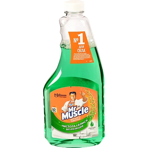 Засіб для миття скла та поверхонь змінна пляшка Ранкова роса Mr.Muscle 500мл