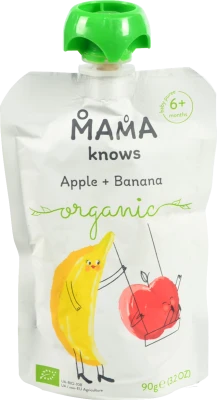 Пюре органічне яблучно-бананове Mama knows 90г