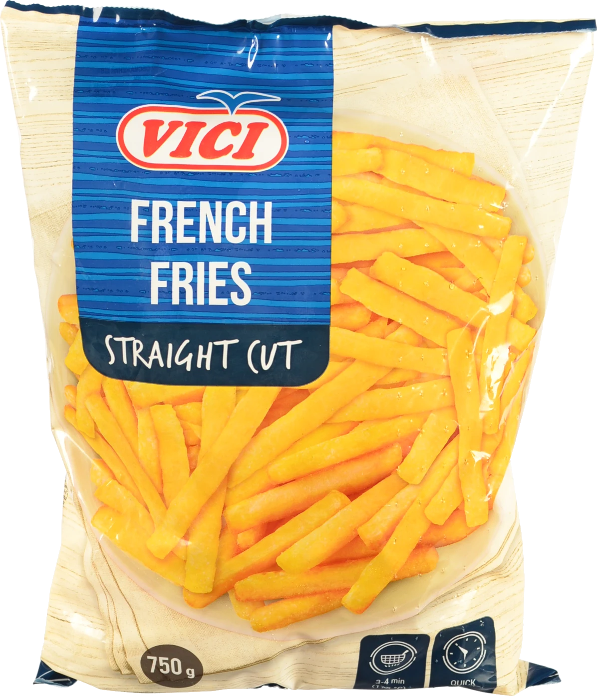 Картопля фрі швидкозаморожена різана обсмажена пряма 10х10мм Vici м/у 750г