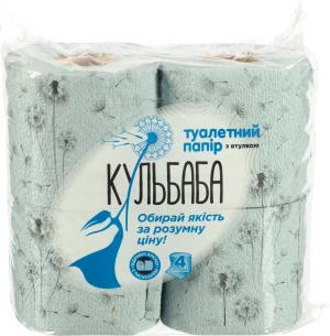 Туалетний папір Кульбаба 4 шт
