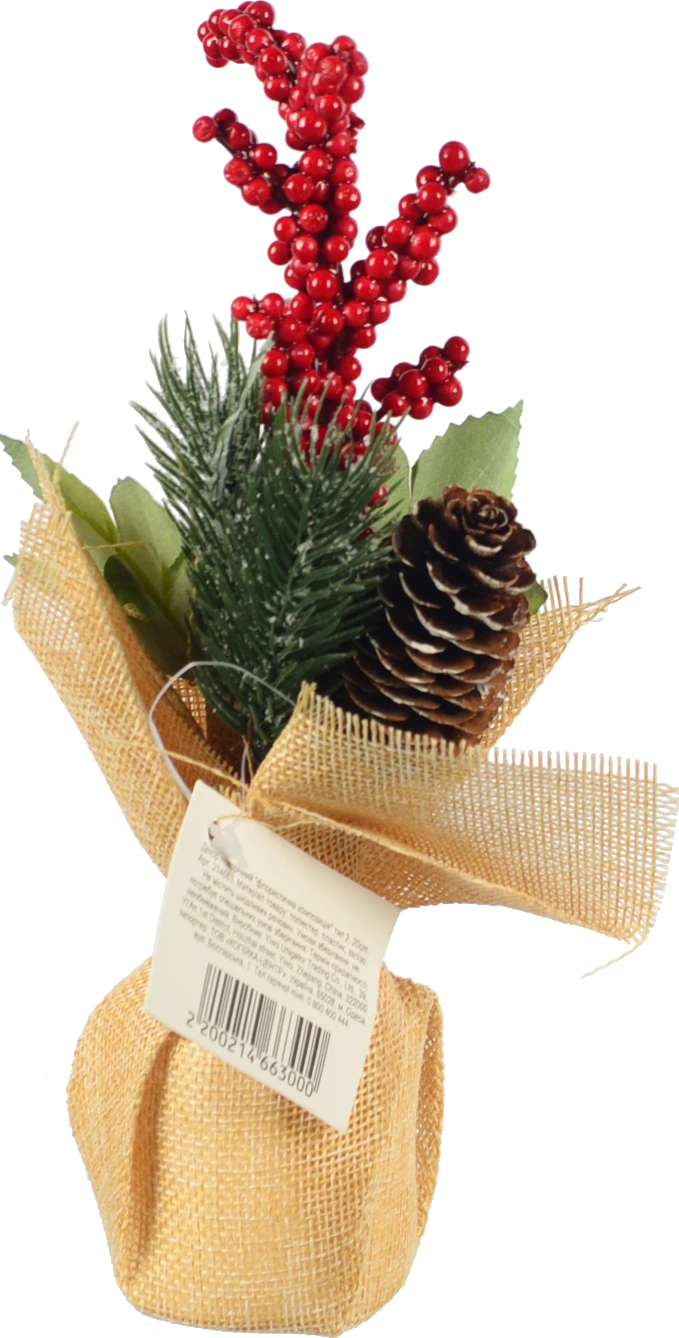 Декор новорічний флористична композиція тип 2 20cm