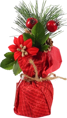 Декор новорічний флористична композиція тип 1 15cm
