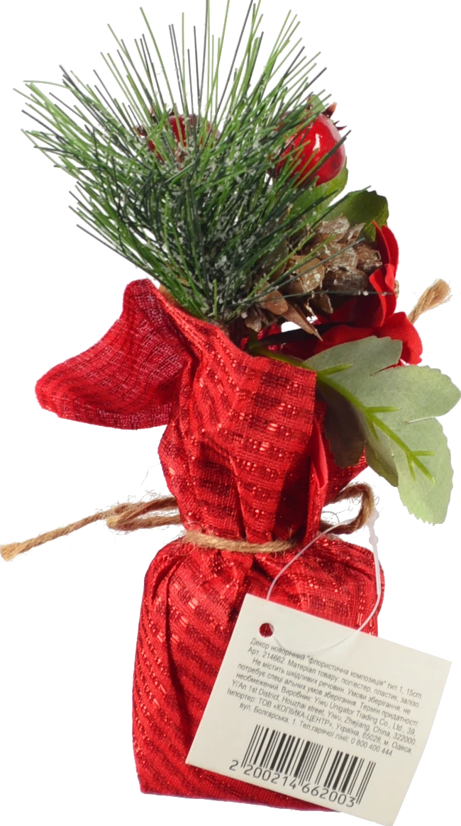 Декор новорічний флористична композиція тип 1 15cm