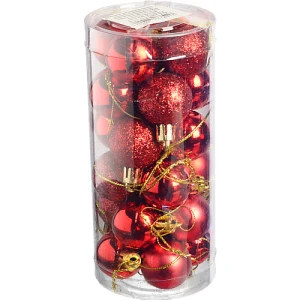 Набір новорічних прикрас 3см червоний 24шт