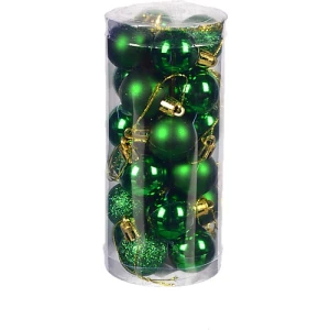 Набір новорічних прикрас 3см зелений 24шт