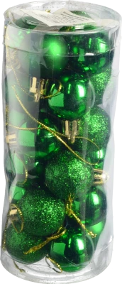 Набір новорічних прикрас 3см зелений 24шт