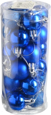 Набір новорічних прикрас 3см блакитний 24шт