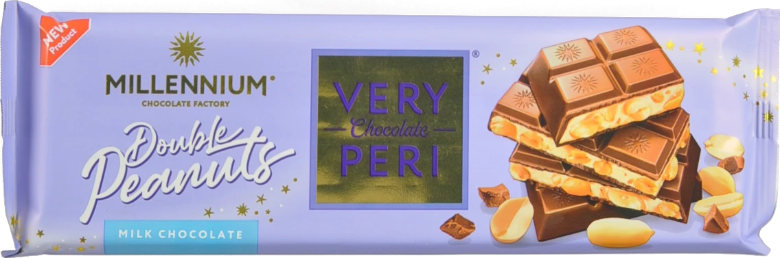 Шоколад молочний з начинкою подрібненим та цілим арахісом Very Peri Millennium м/у 285г