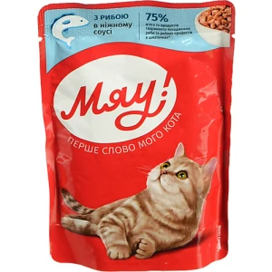 Корм Мяу 85г риба у ніжному соусі