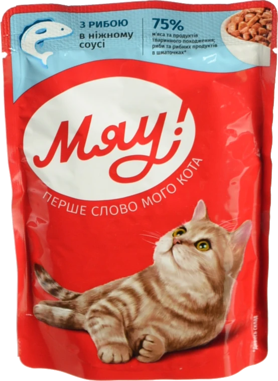 Корм Мяу 85г риба у ніжному соусі