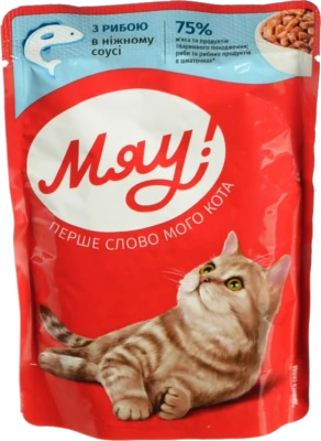 Корм Мяу 85г риба у ніжному соусі