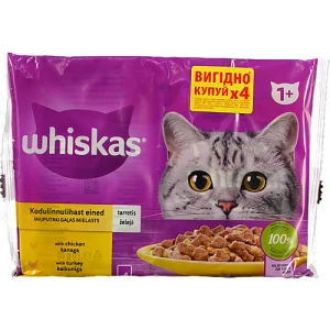 Корм Віскас 4х85г курка індичка в желе