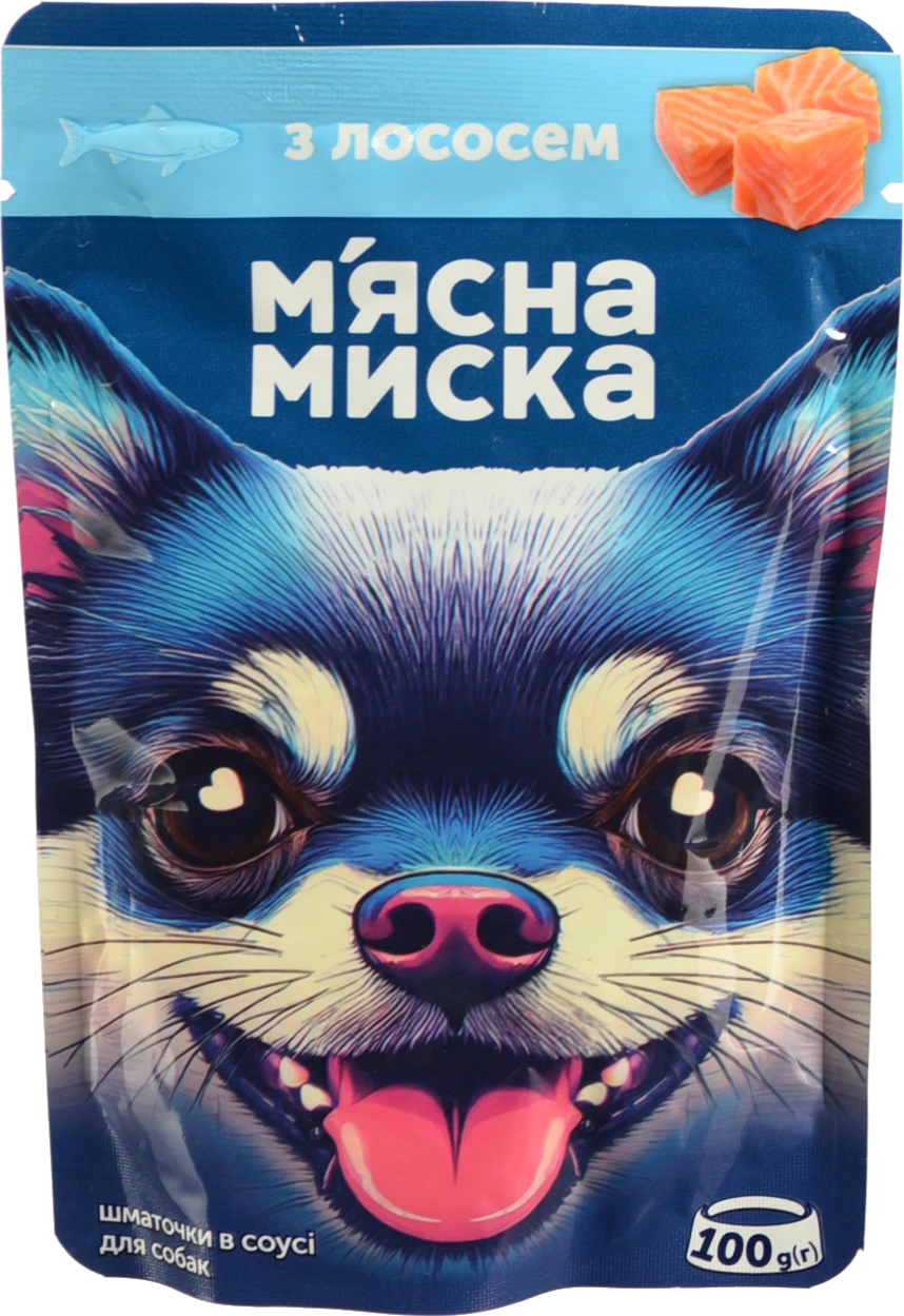 Корм для дорослих собак М'ясна миска - Лосось у соусі - 100г